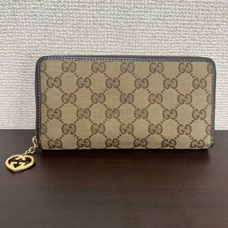 Gucci GG Canvas Beige Zippy Long Wallet