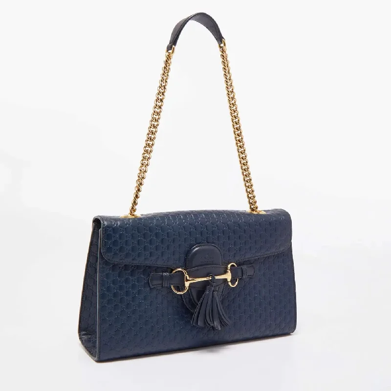 GUCCI MICROGUCCISSIMA LEATHER MEDIUM CHAIN SHOULDER BAG