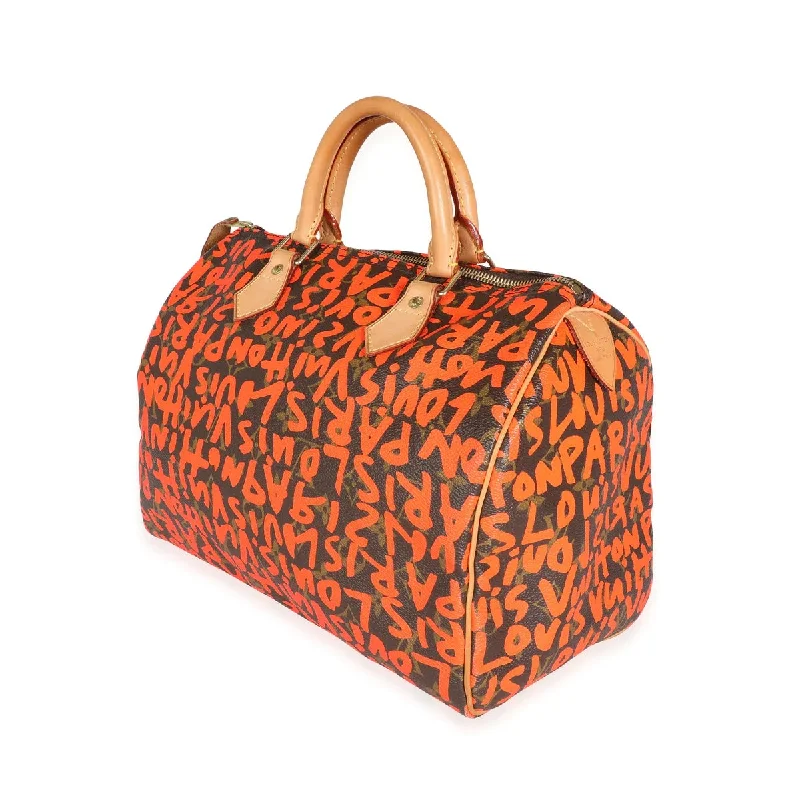 LOUIS VUITTON LIMITED EDITION ORANGE GRAFFITI MONOGRAM STEPHEN SPROUSE SPEEDY 30 BAG