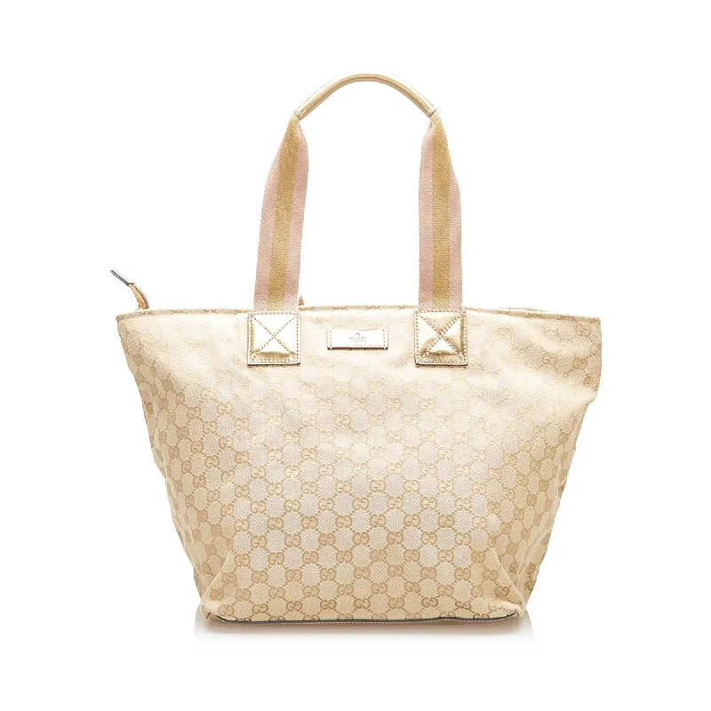 Gucci GG Canvas Web Tote Bag (SHG-17900)