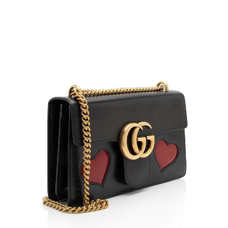 Gucci Calfskin Malaga Kid Heart GG Marmont Small Flap Bag (zpvPWY)