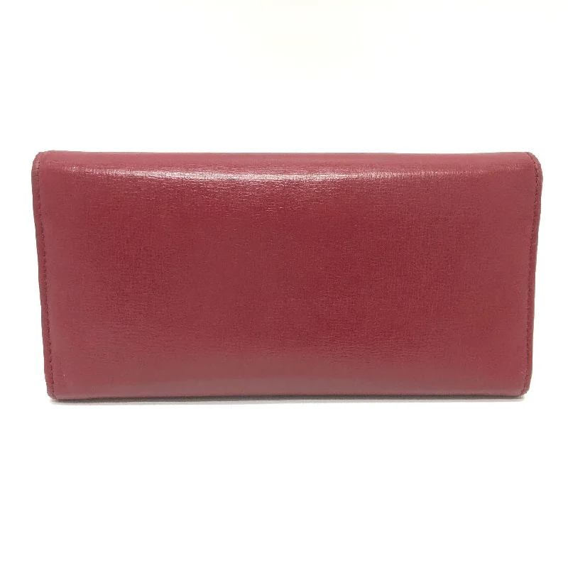 GUCCI Folded wallet 598531 leather Red Marina Interlocking G Women Used