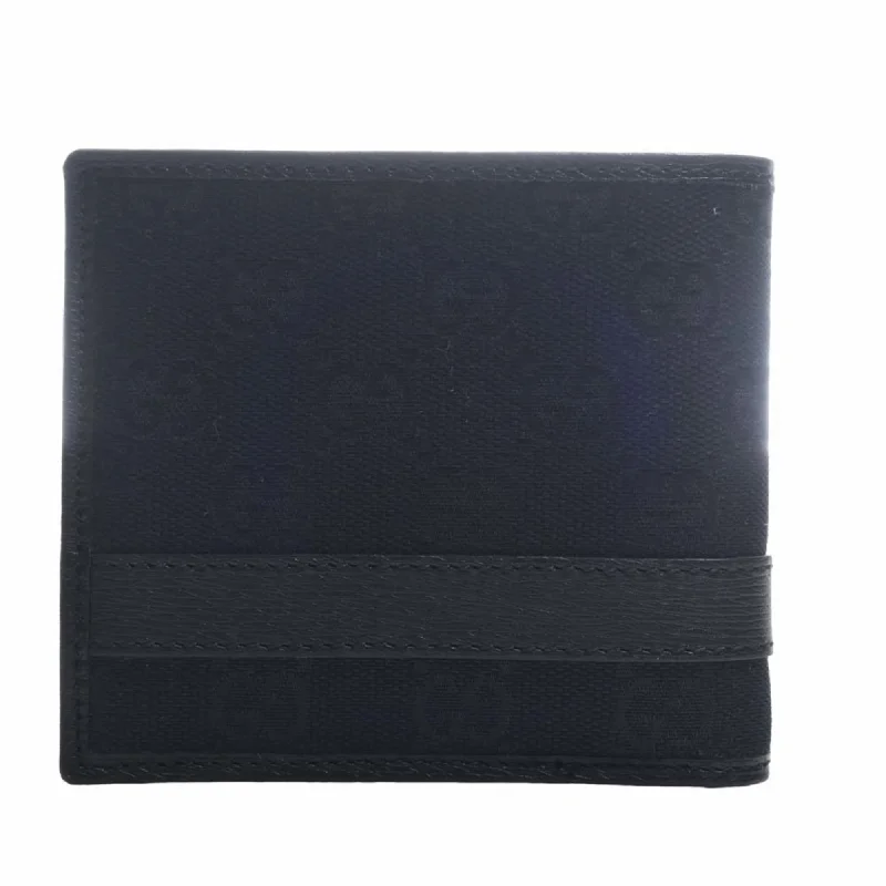 Gucci GG Canvas Belt Bifold Wallet 295610 Black Men's