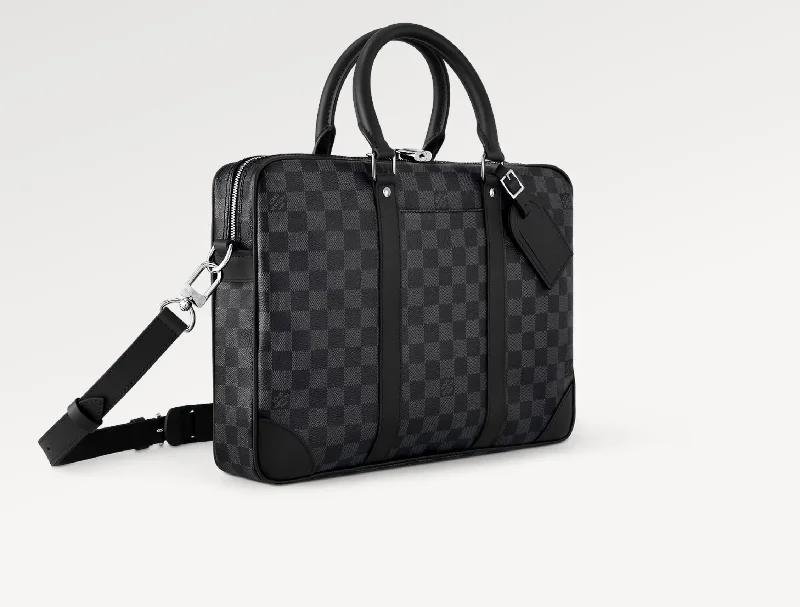 LOUIS VUITTON DAMIER GRAPHITE PORTE DOCUMENTS VOYAGE PM BAG