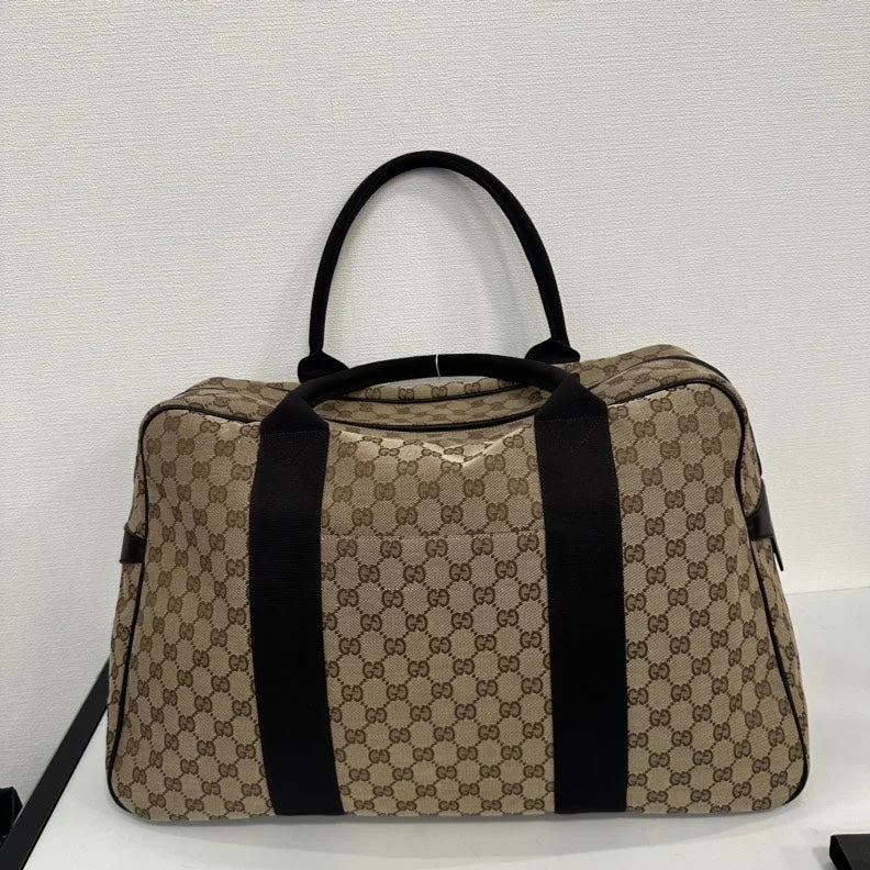 Gucci GG Canvas Beige Brown Large Travel Bag