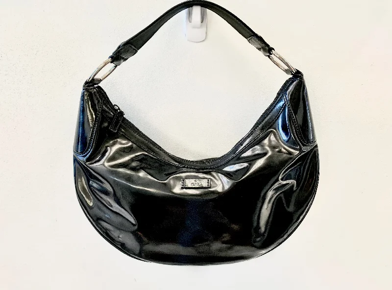 GUCCI PATENT LEATHER HALF MOON BAG