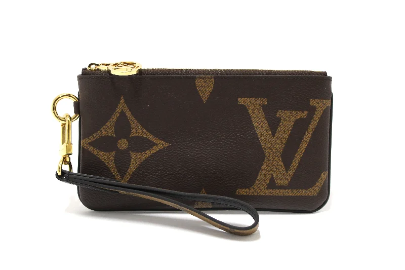 Authentic Louis Vuitton Giant Monogram Reverse Trio Rectangle Wristlet Pouch