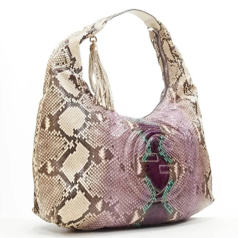 GUCCI GRAPE MULTICOLOR PYTHON SOHO SHOULDER BAG