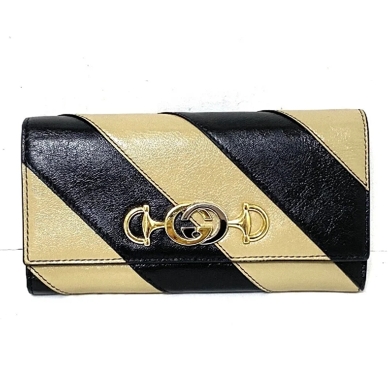 Gucci Zumi Beige Black Leather -