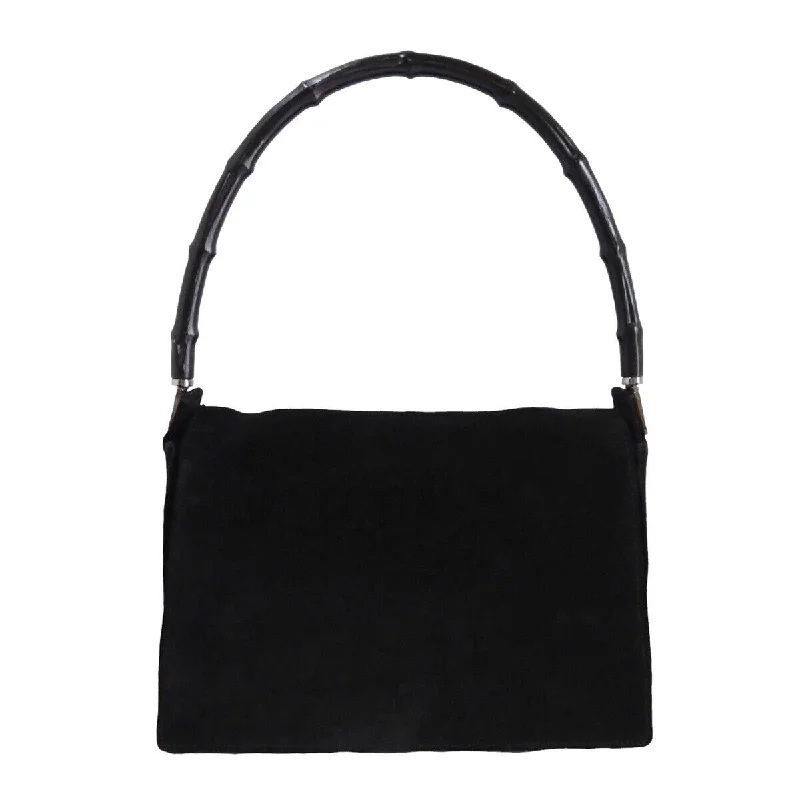 Gucci Bamboo Black Suede - Handbag