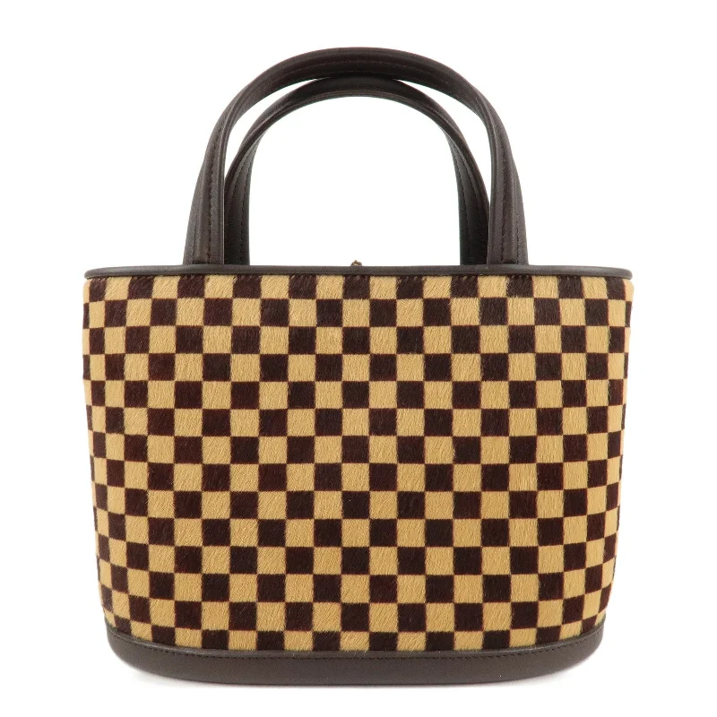 Louis Vuitton Damier Sauvage Impala Hand Bag Beige Brown M92133