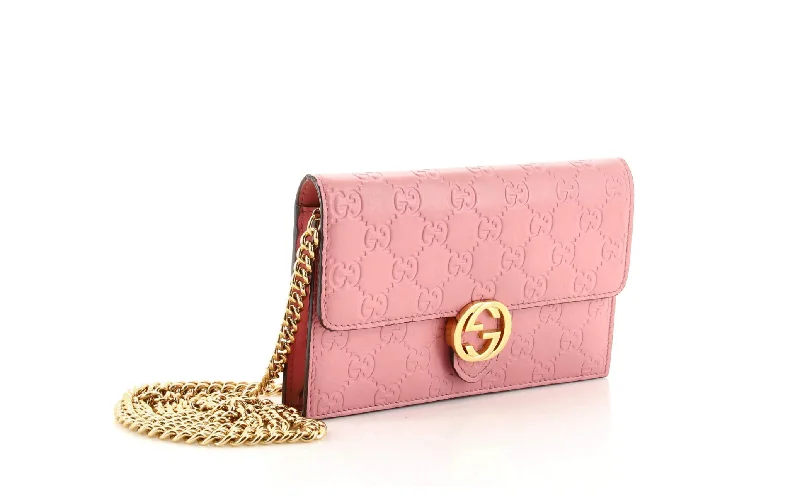 GUCCI GUCCISSIMA LEATHER ICON CHAIN WALLET