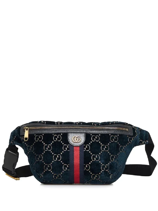 GUCCI GG OPHIDIA WEB VELVET LARGE BELT BAG