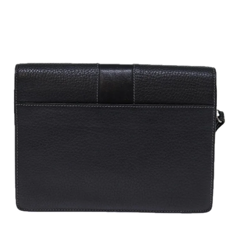 BURBERRYSs Clutch Bag Leather Black  bs13915