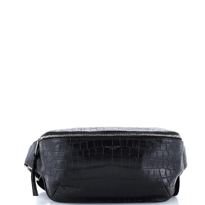 Belt Bag Crocodile Embossed Leather