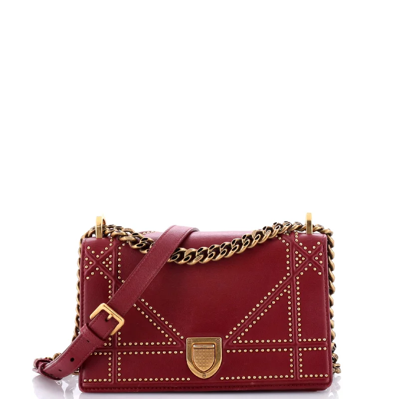 Diorama Flap Bag Studded Leather Small