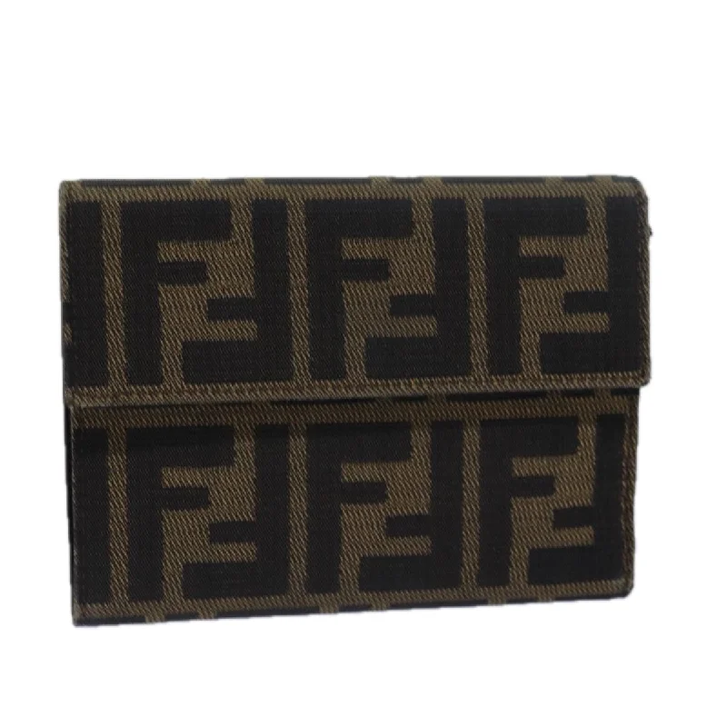 FENDI Zucca Canvas Wallet Black Brown  79791