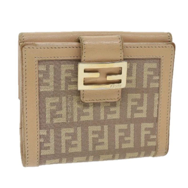 FENDI Zucchino Canvas Mamma Wallet Beige  ai712