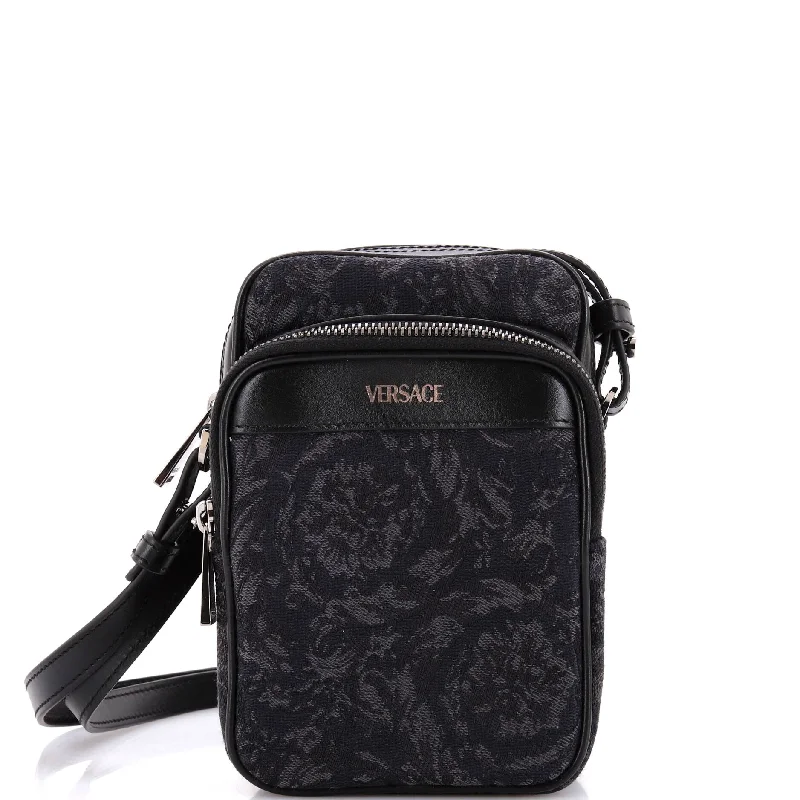 Athena Crossbody Bag Barocco Jacquard with Leather Small