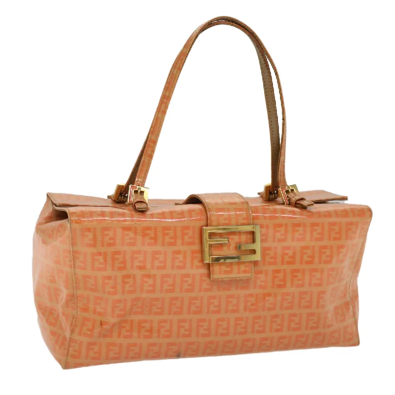 FENDI Zucchino Canvas Mamma Baguette Hand Bag Enamel Orange  52439