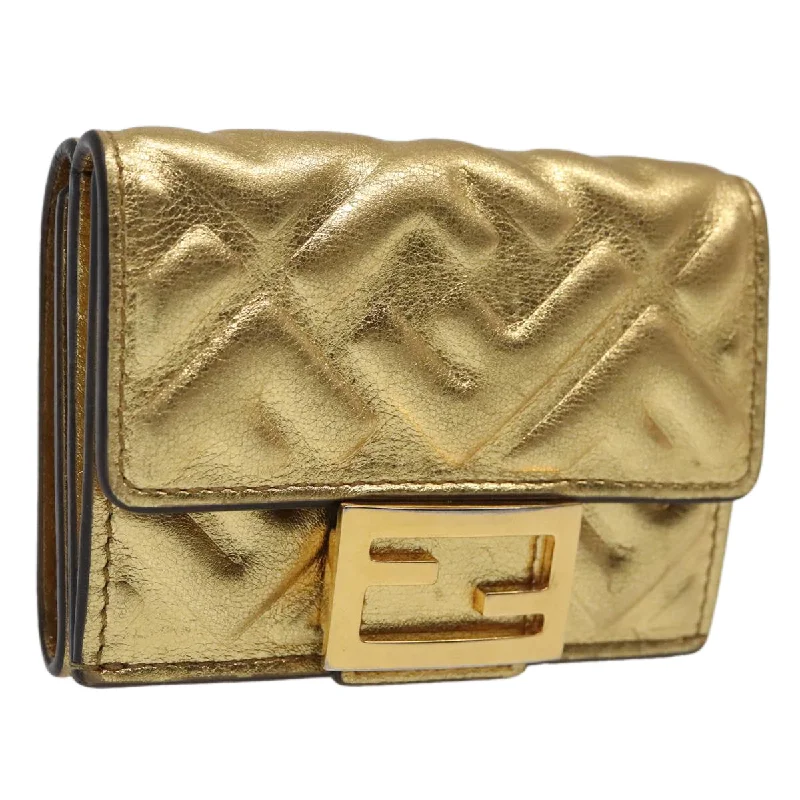 FENDI Zucca Canvas Wallet Gold Tone 8M0395  93704