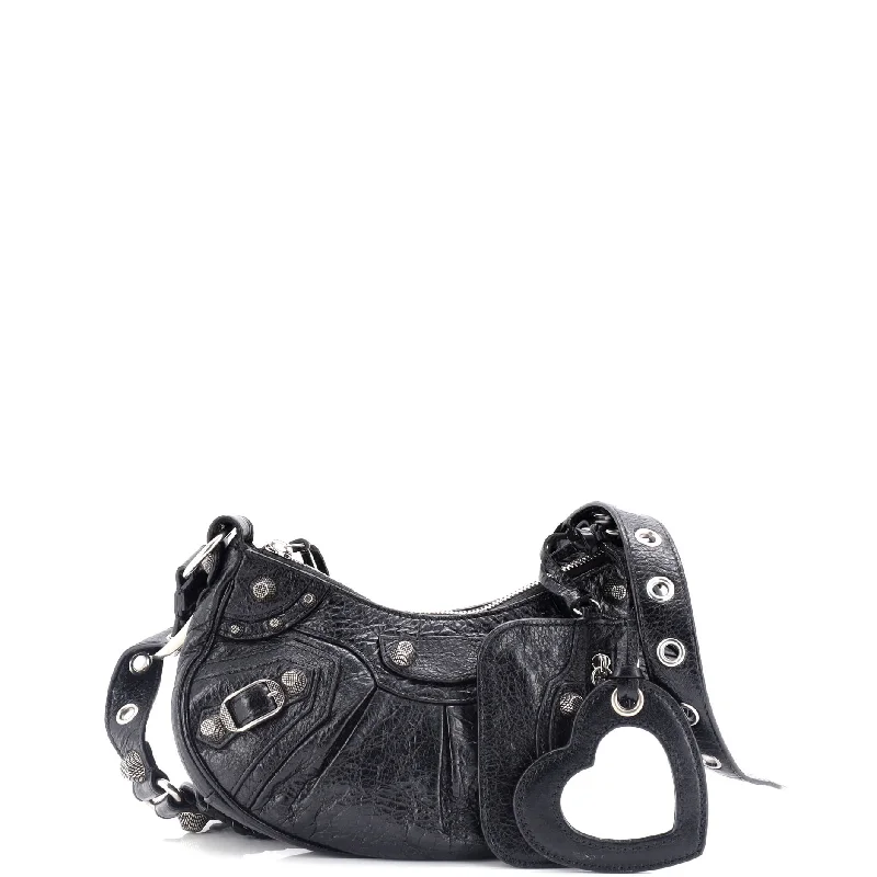 Le Cagole Giant Studs Shoulder Bag Leather XS