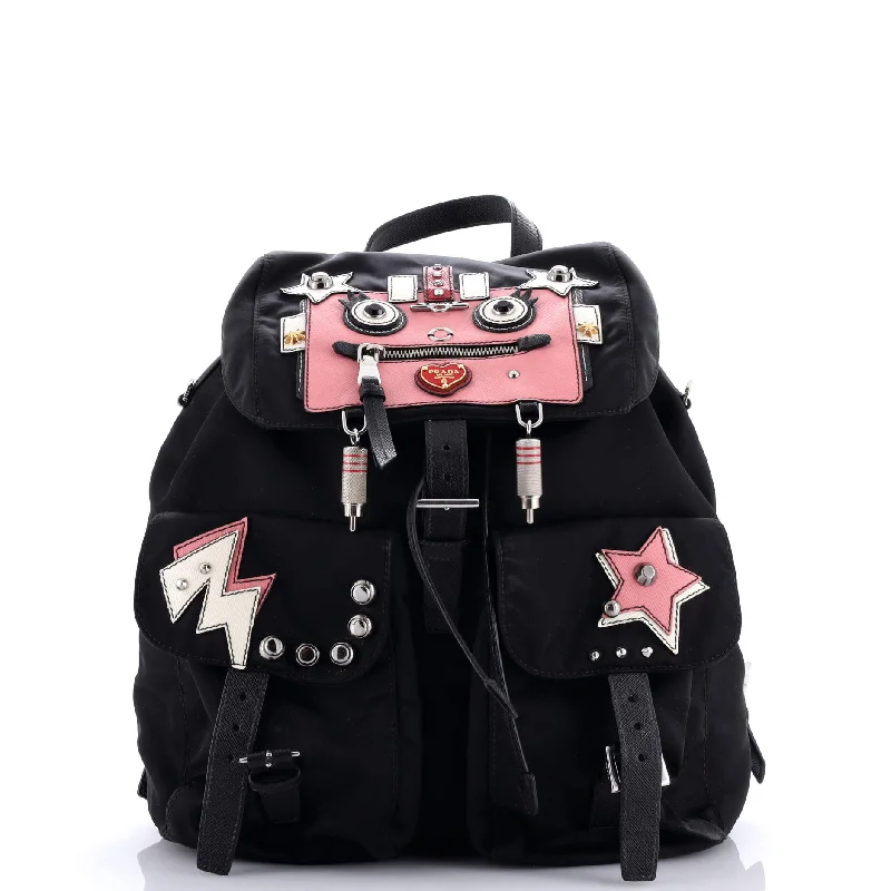 Robot Double Front Pocket Backpack Tessuto Medium