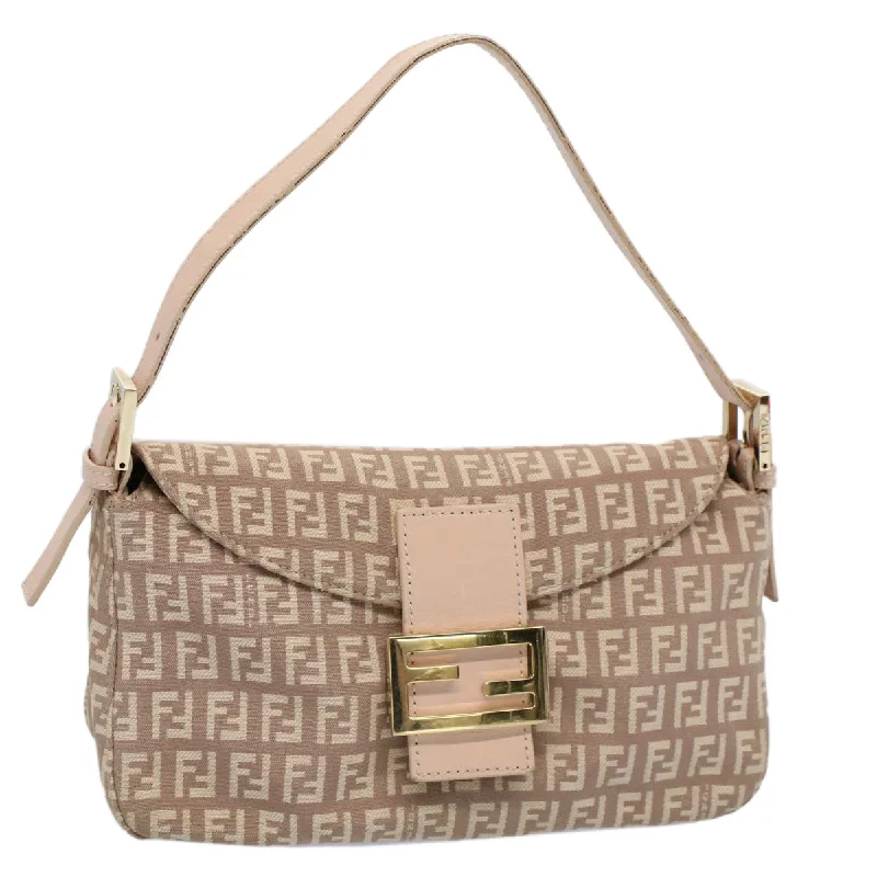 FENDI Zucchino Canvas Mamma bucket Hand Bag Beige  54705