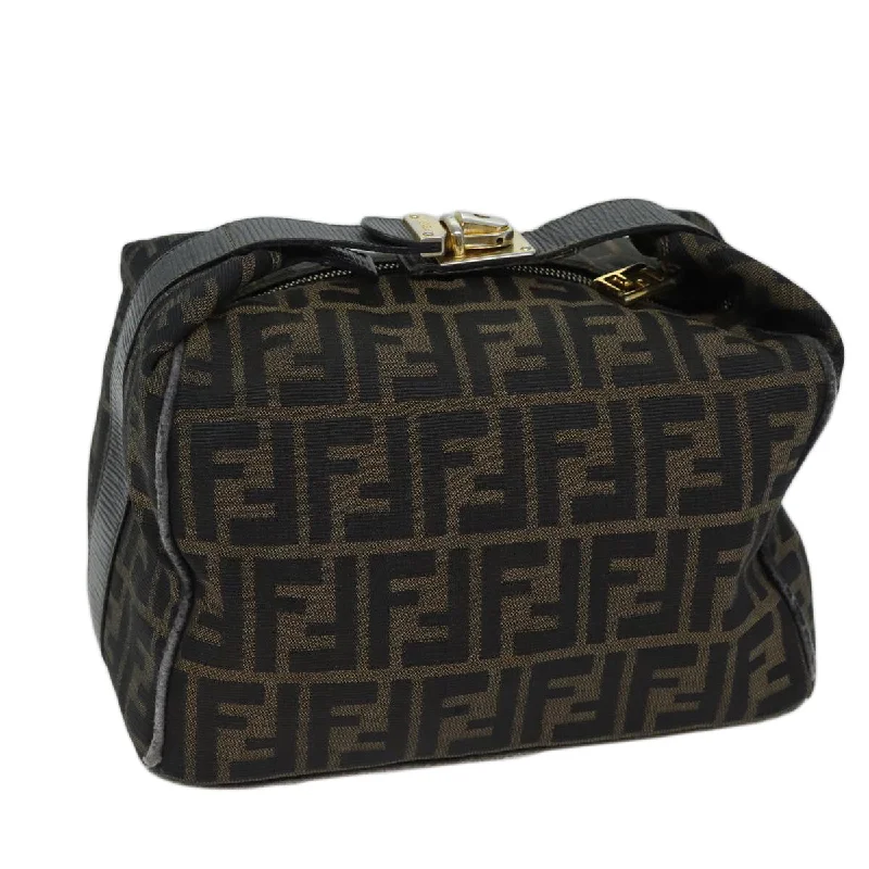 FENDI Zucca Canvas Vanity Hand Bag Brown  71010