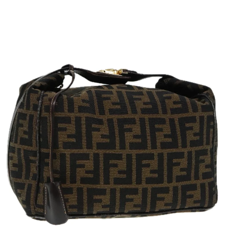 FENDI Zucca Canvas Vanity Hand Bag Brown  92101