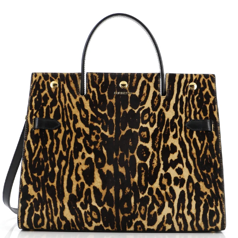 Title Top Handle Bag Printed Calf Hair Medium