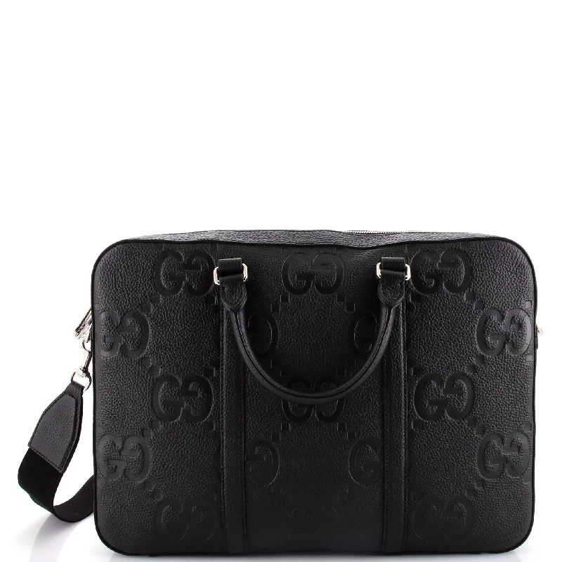 Convertible Briefcase Jumbo GG Embossed Leather