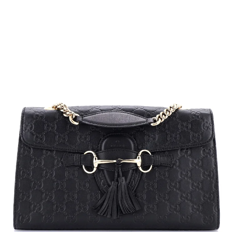 Emily Chain Flap Bag Guccissima Leather Medium