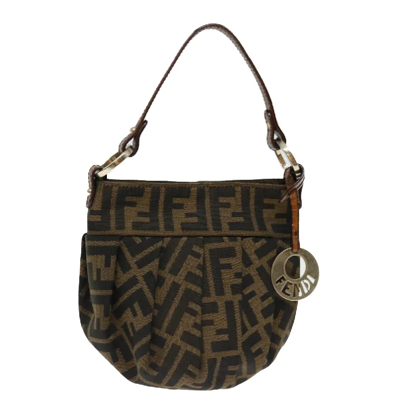 FENDI Zucca Canvas mini Hand Bag Brown  yk11776