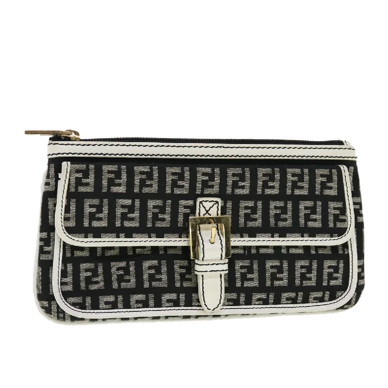 FENDI Zucchino Canvas Pouch Black  rd5157