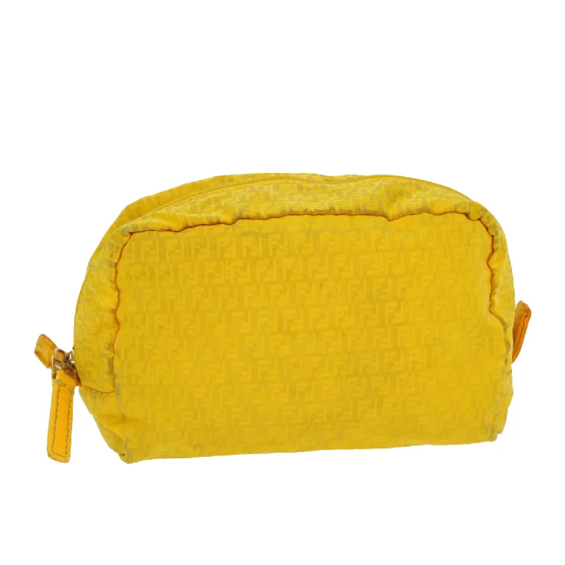 FENDI Zucchino Canvas Pouch Yellow  bs4618