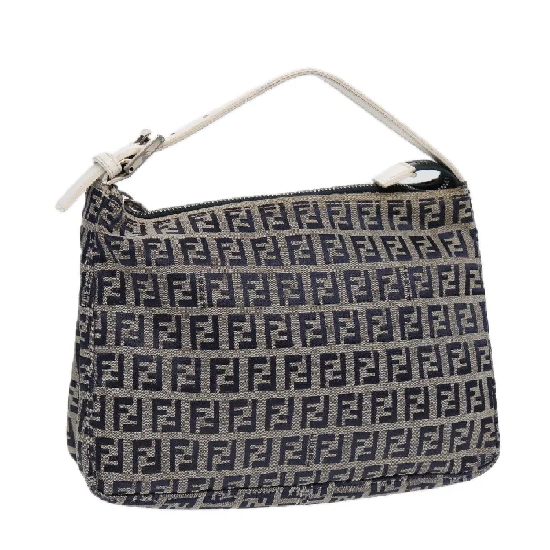 FENDI Zucchino Canvas Accessory Pouch Navy  84615