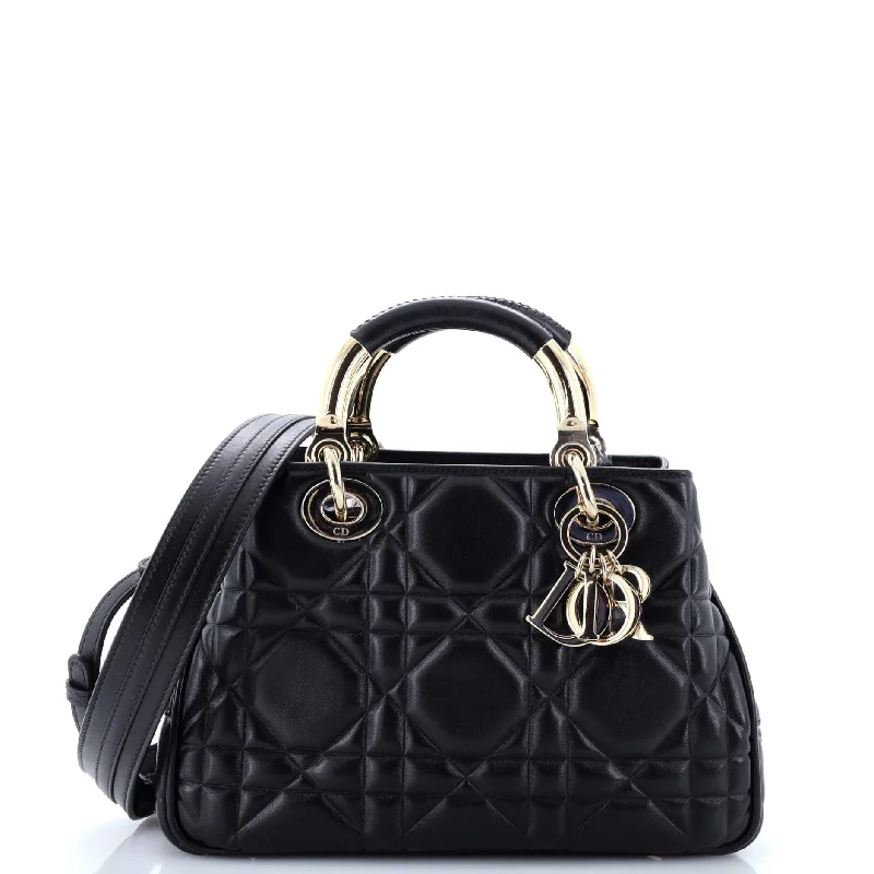 Lady 95.22 Bag Cannage Embossed Leather Small