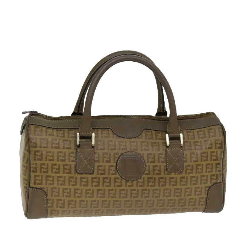 FENDI Zucchino Canvas Boston Bag Vintage Beige  79528