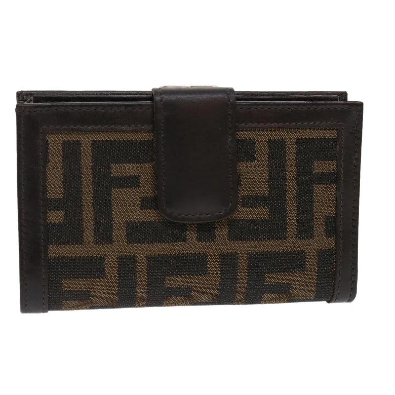 FENDI Zucca Canvas Wallet Black Brown 2251-01692-009  47535