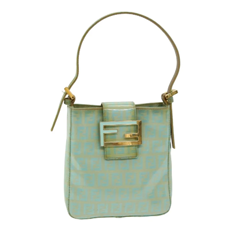 FENDI Zucchino Canvas Mamma Baguette Hand Bag Enamel  83669