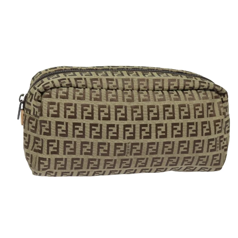 FENDI Zucchino Canvas Pouch Beige  bs15781