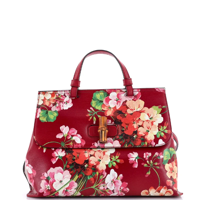 Bamboo Daily Top Handle Bag Blooms Print Leather Small