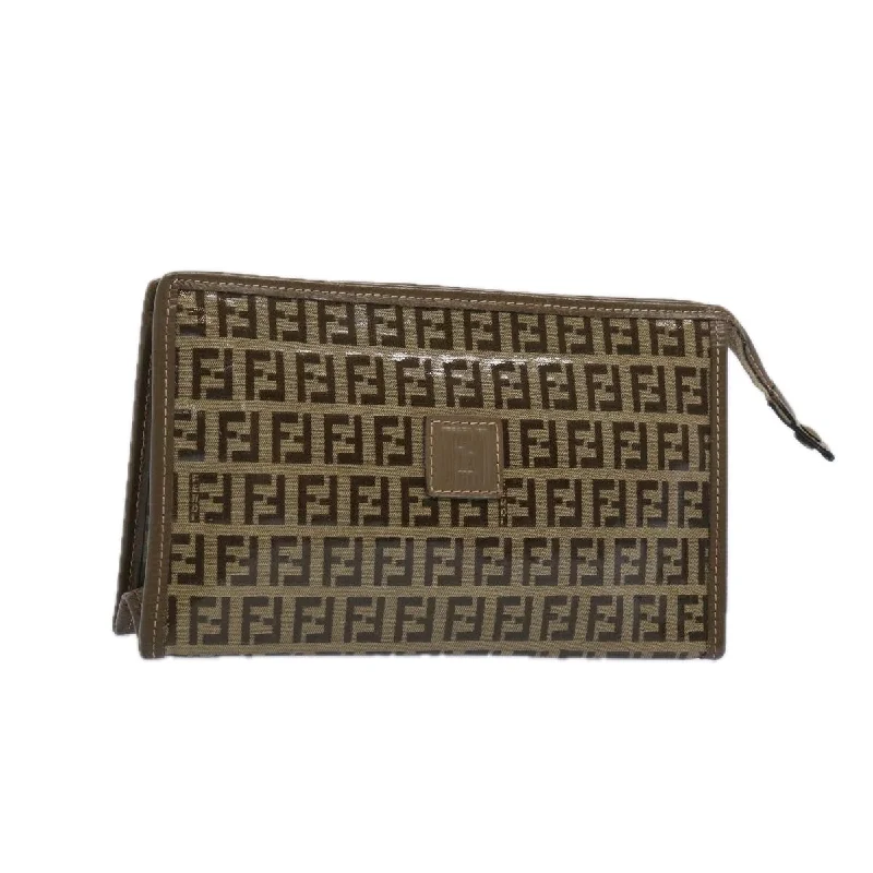 FENDI Zucchino Canvas Pouch Brown  ep3045