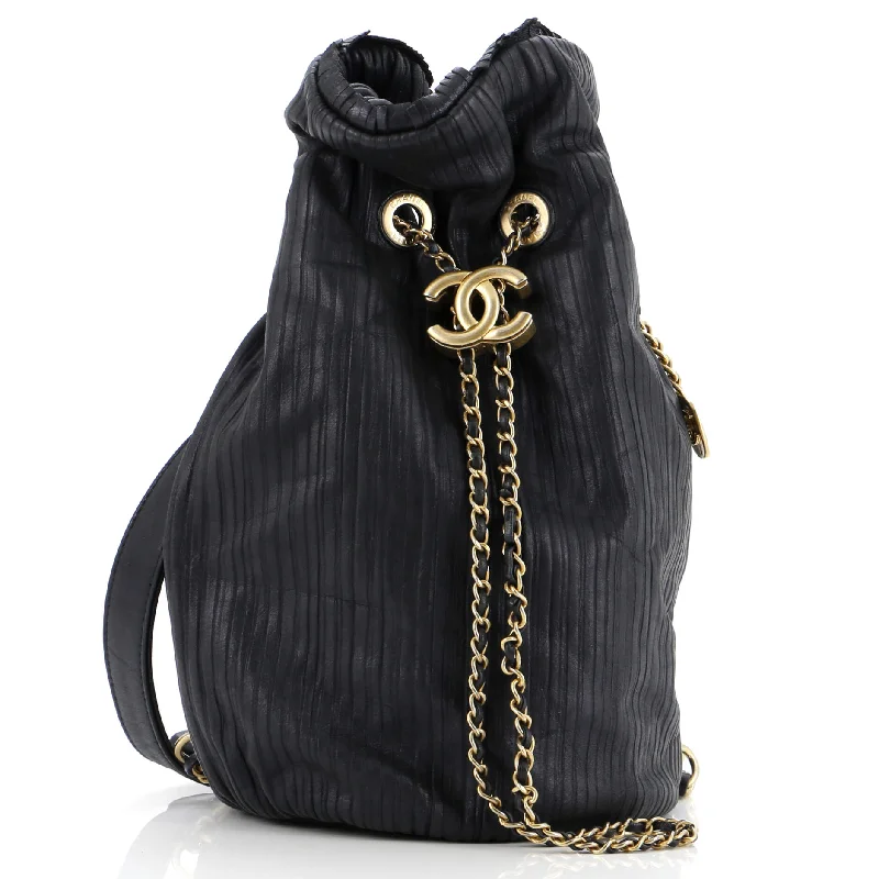 Coco Pleats Backpack Pleated Crumpled Calfskin Small