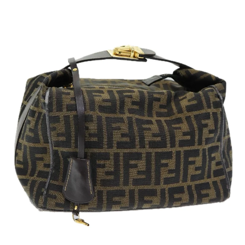 FENDI Zucca Canvas Vanity Pouch Brown Black  84448