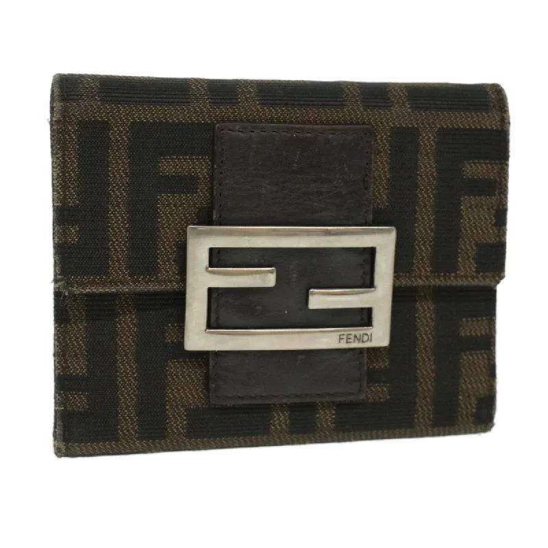 FENDI Zucca Canvas Wallet Black Brown 2401-8M0023-029  36688