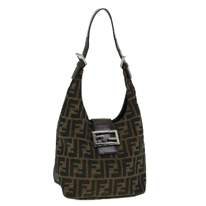 FENDI ZuccaCanvas Mamma Baguette Shoulder Bag Brown  ar7283