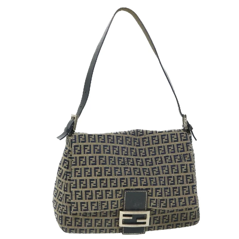 FENDI Zucchino Canvas Mamma Baguette Bag Navy 2305 26325 018  ep1886