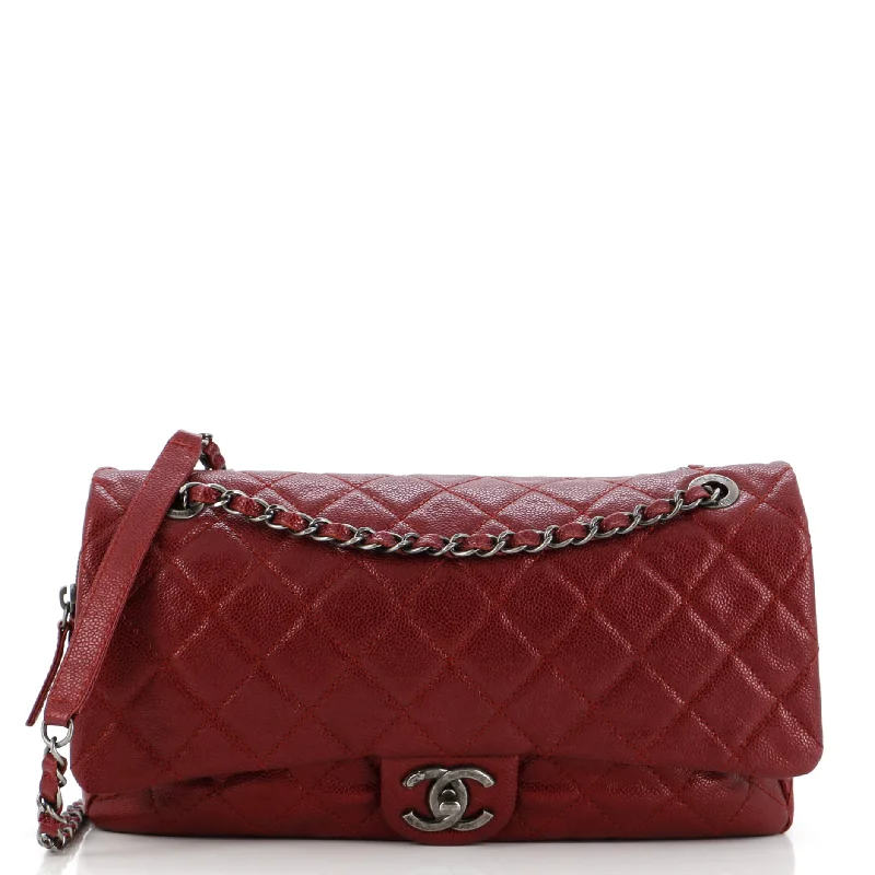 Easy Flap Bag Quilted Caviar Jumbo